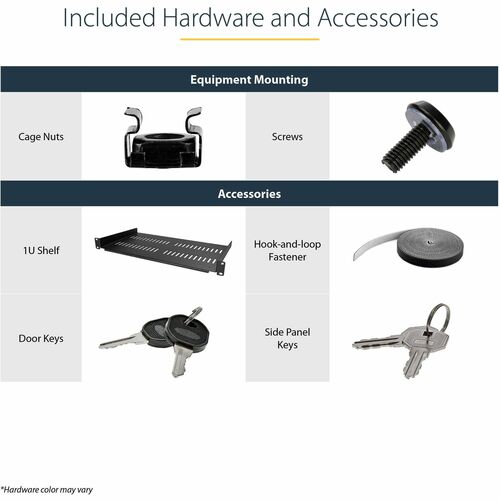 StarTech RK1232WALHM 12U Wall Mount Network Cabinet | 4-Post | Hinged | Lockable | Adjustable Depth