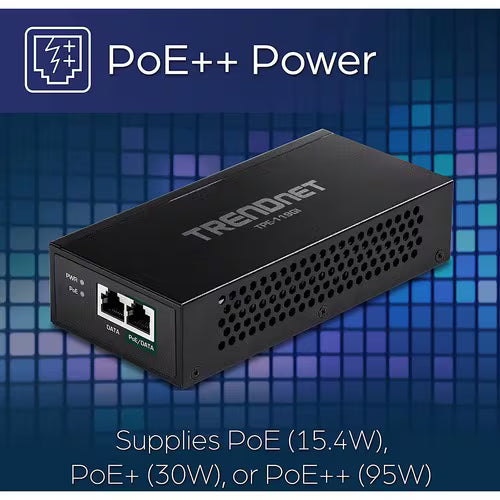 TRENDnet TPE-119GI Gigabit PoE Injector | PoE / PoE+ / PoE++ (Up to 95W)