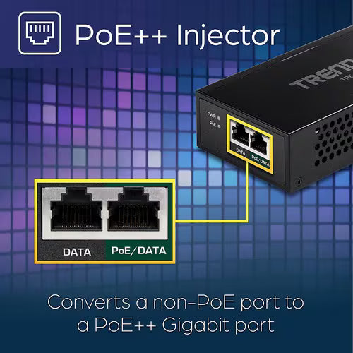 TRENDnet TPE-119GI Gigabit PoE Injector | PoE / PoE+ / PoE++ (Up to 95W)